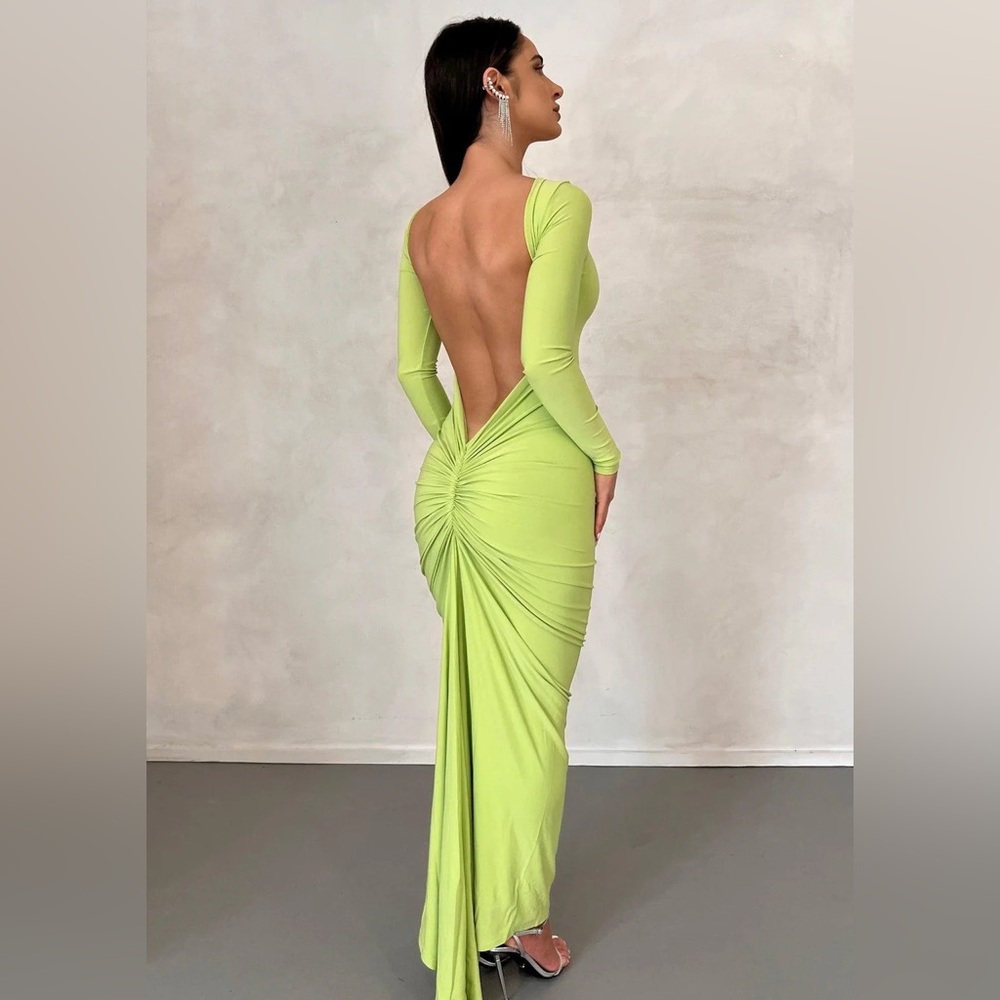 Melani The Label Lime Green Maxi Dress